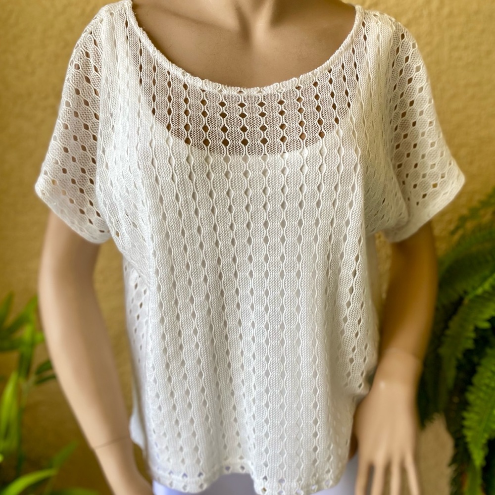 Ruby Rd white layered top - Picture 3 of 7